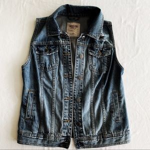 Distressed Denim Vest